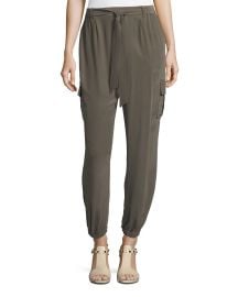 Go Silk Belted Silk Cargo Pants at Neiman Marcus